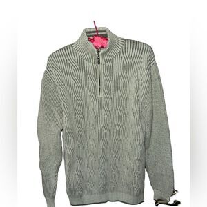 Tommy Bahamas 1/4 zip mock turtleneck sage green men’s sweater size large